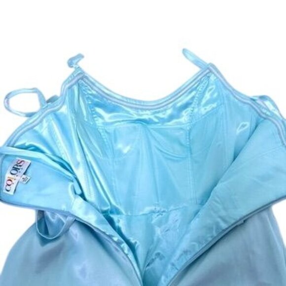 Strapless Light Blue Satin A-Line Formal Gown Size 4 Dress by COLORS 2182 - Picture 7 of 12